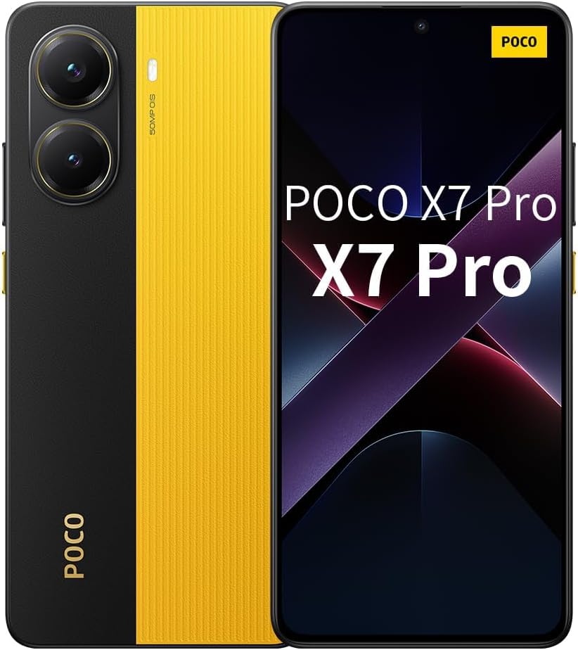 Xiaomi Poco X7 Pro 5G smartphone preto, vista frontal, fundo branco