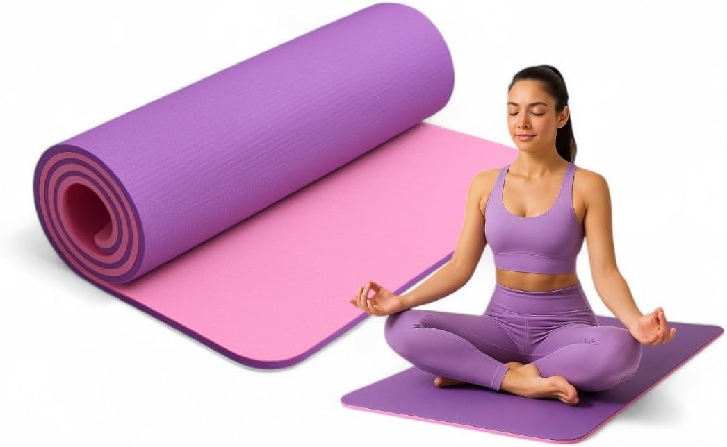 Tapete EVA 6mm azul para yoga pilates e exercícios fundo branco